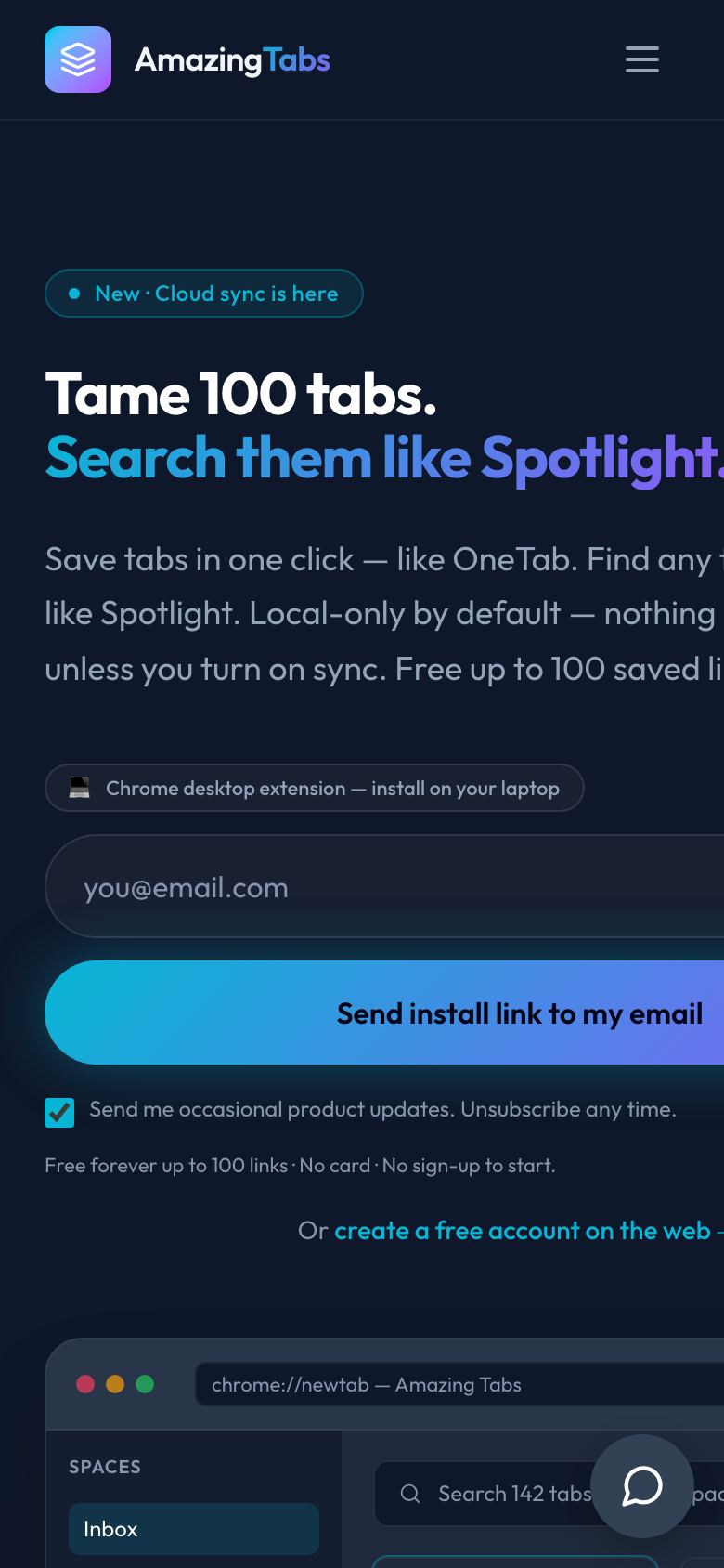 Amazing Tabs on a phone