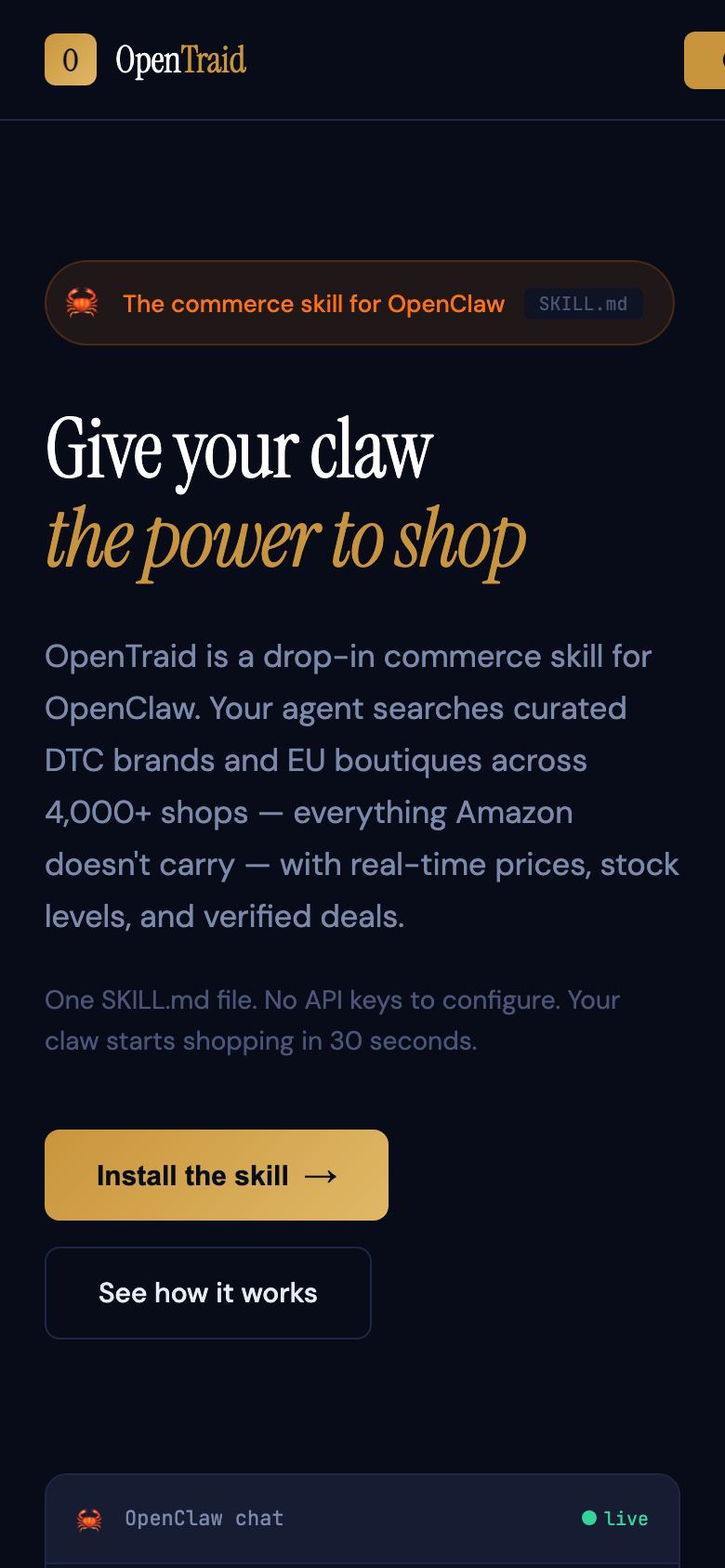OpenTraid on a phone