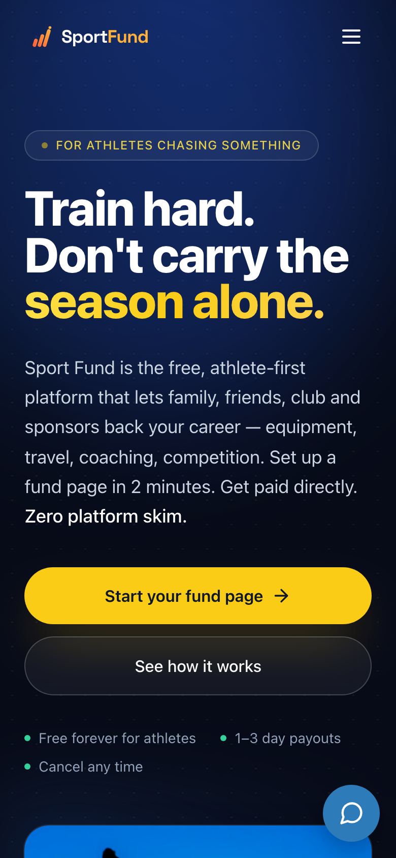Sport Fund on a phone